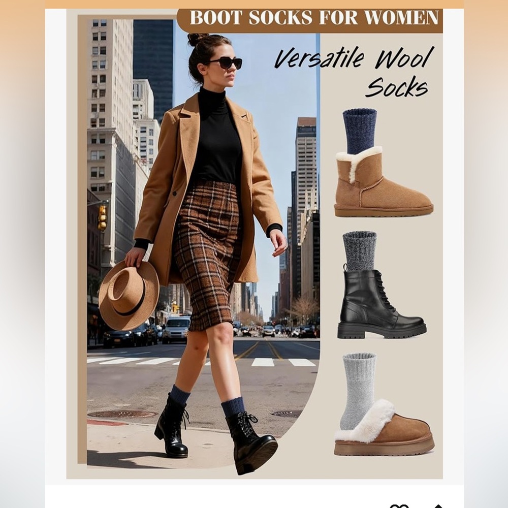 🆕 Womens Wool Socks, Winter Boot Socks - Picture 4 of 6
